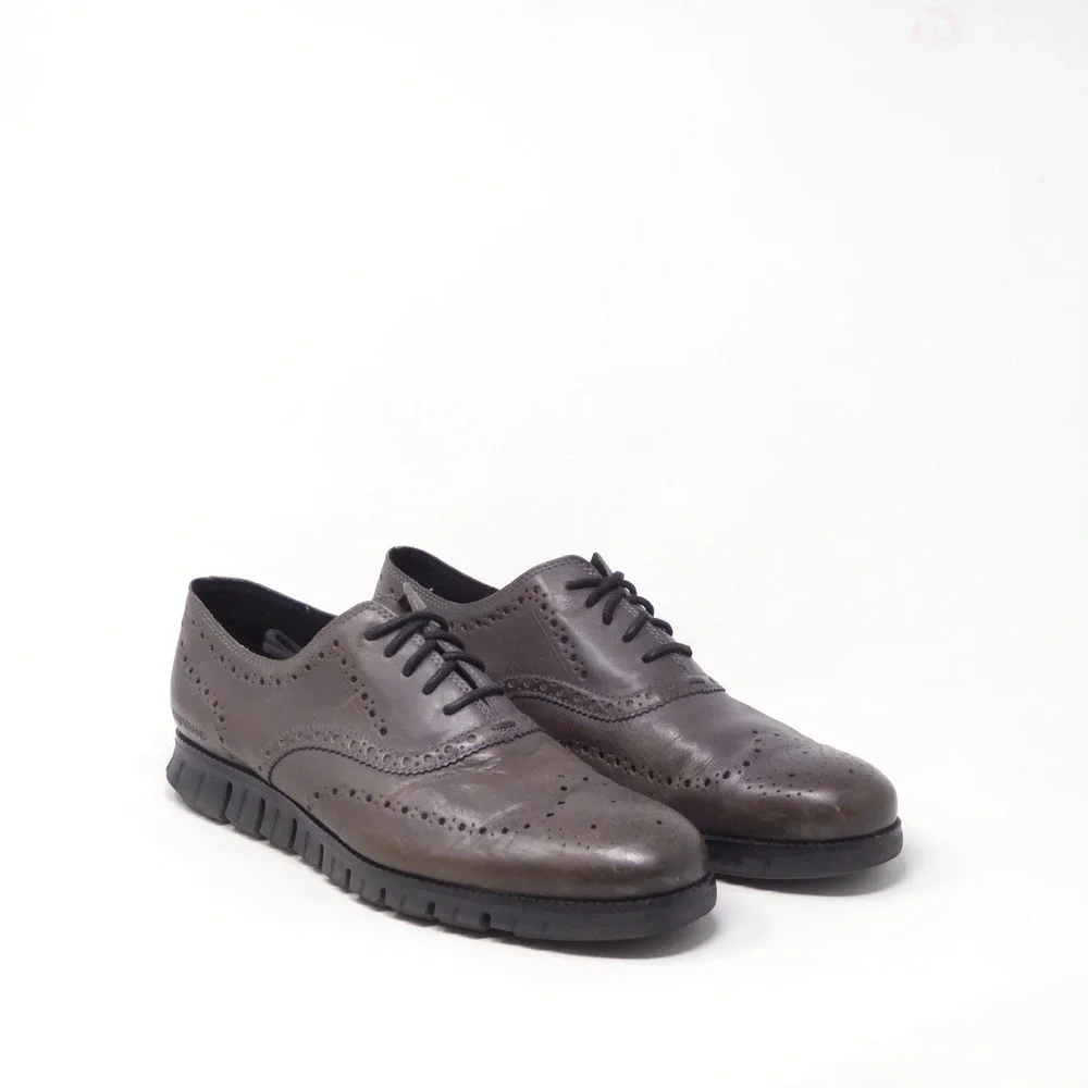 Cole Haan Mens Zerogrand Laser Wingtip Oxford Pavement Brown Leather 12M